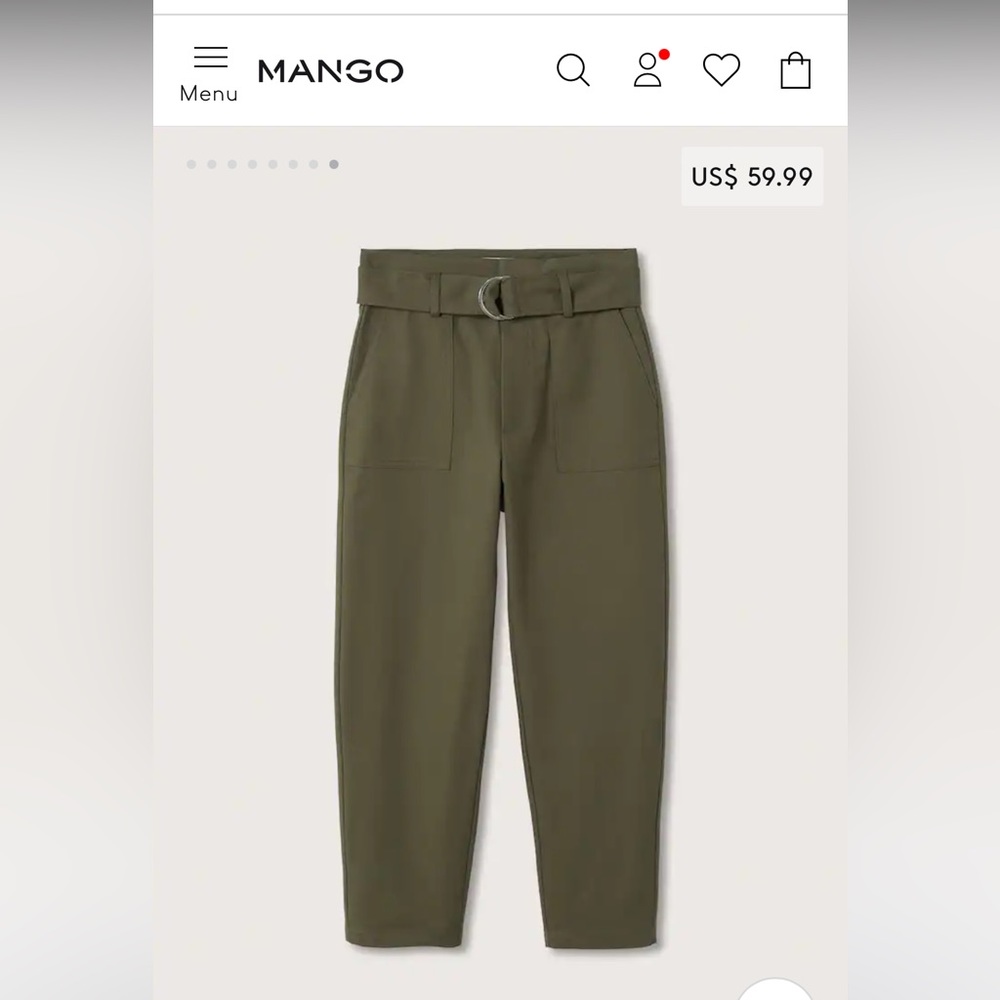 MANGO belt high-waist trousers